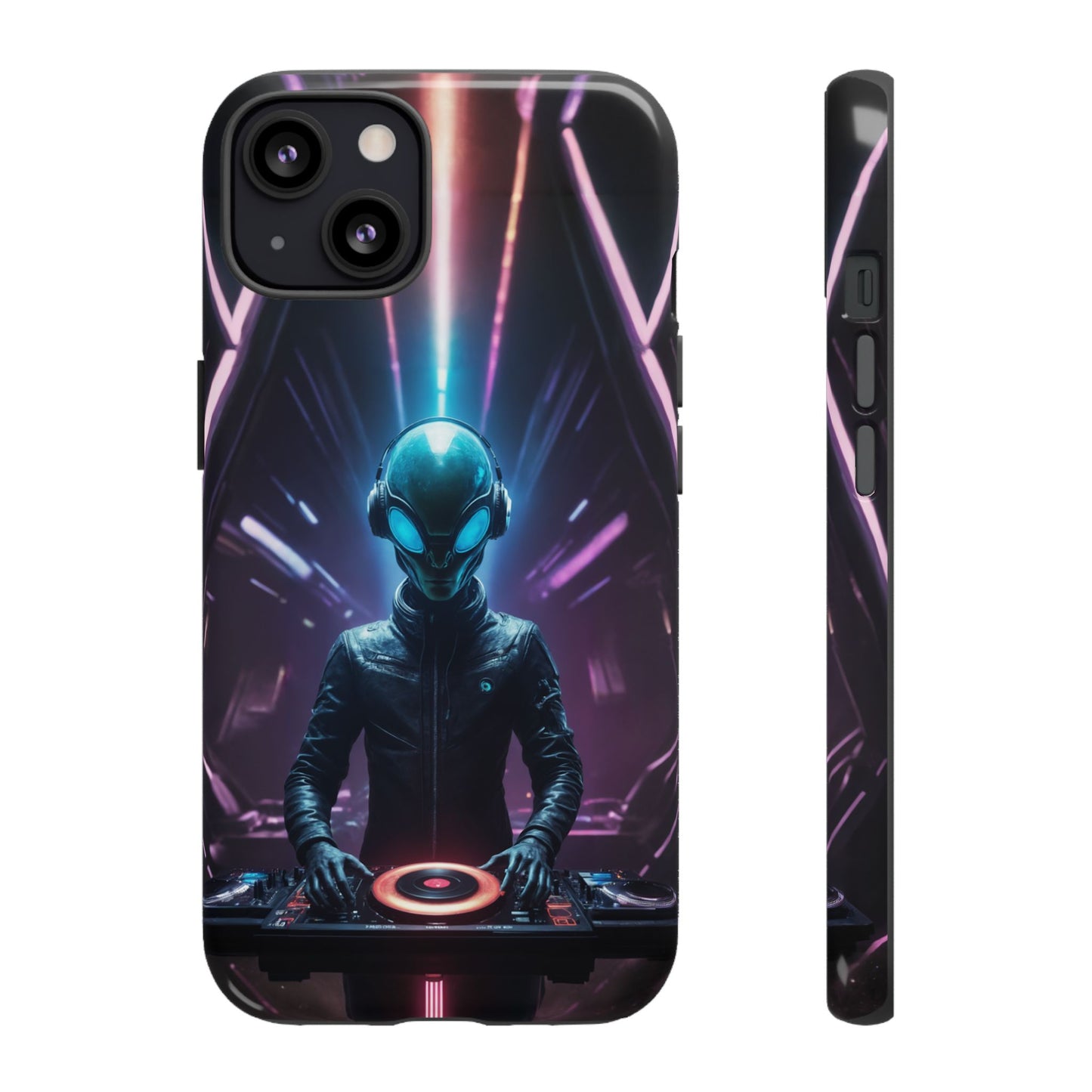 Alien DJ Phone Case for iPhone 8–16 Pro Max, Pixel 5–8 Pro, Galaxy S10–S24 Ultra - Designed by Thalia