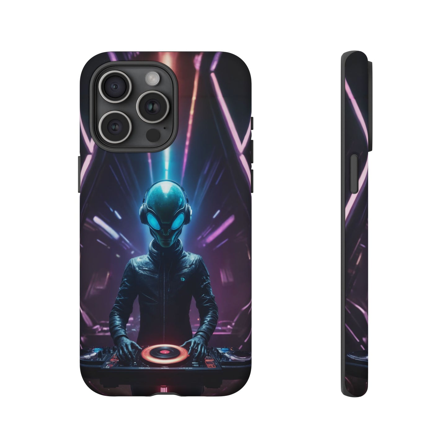 Alien DJ Phone Case for iPhone 8–16 Pro Max, Pixel 5–8 Pro, Galaxy S10–S24 Ultra - Designed by Thalia