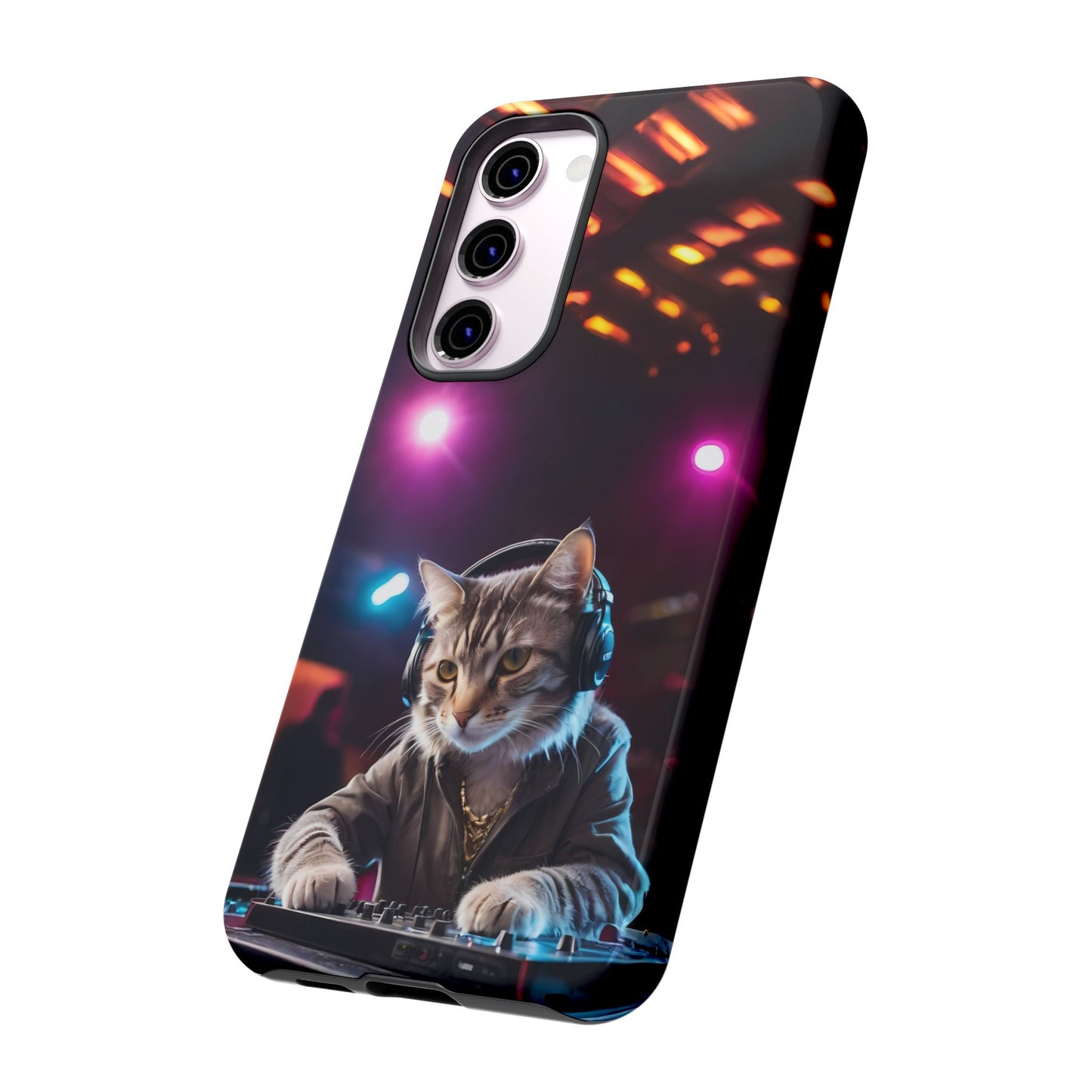 DJ Kitty Phone Case for iPhone 8–16 Pro Max, Pixel 5–8 Pro, Galaxy S10–S24 Ultra - Designed by Thalia