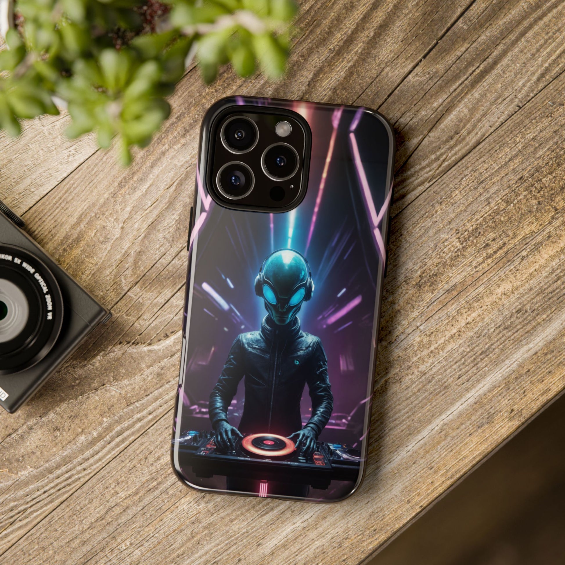 Alien DJ Phone Case for iPhone 8–16 Pro Max, Pixel 5–8 Pro, Galaxy S10–S24 Ultra - Designed by Thalia