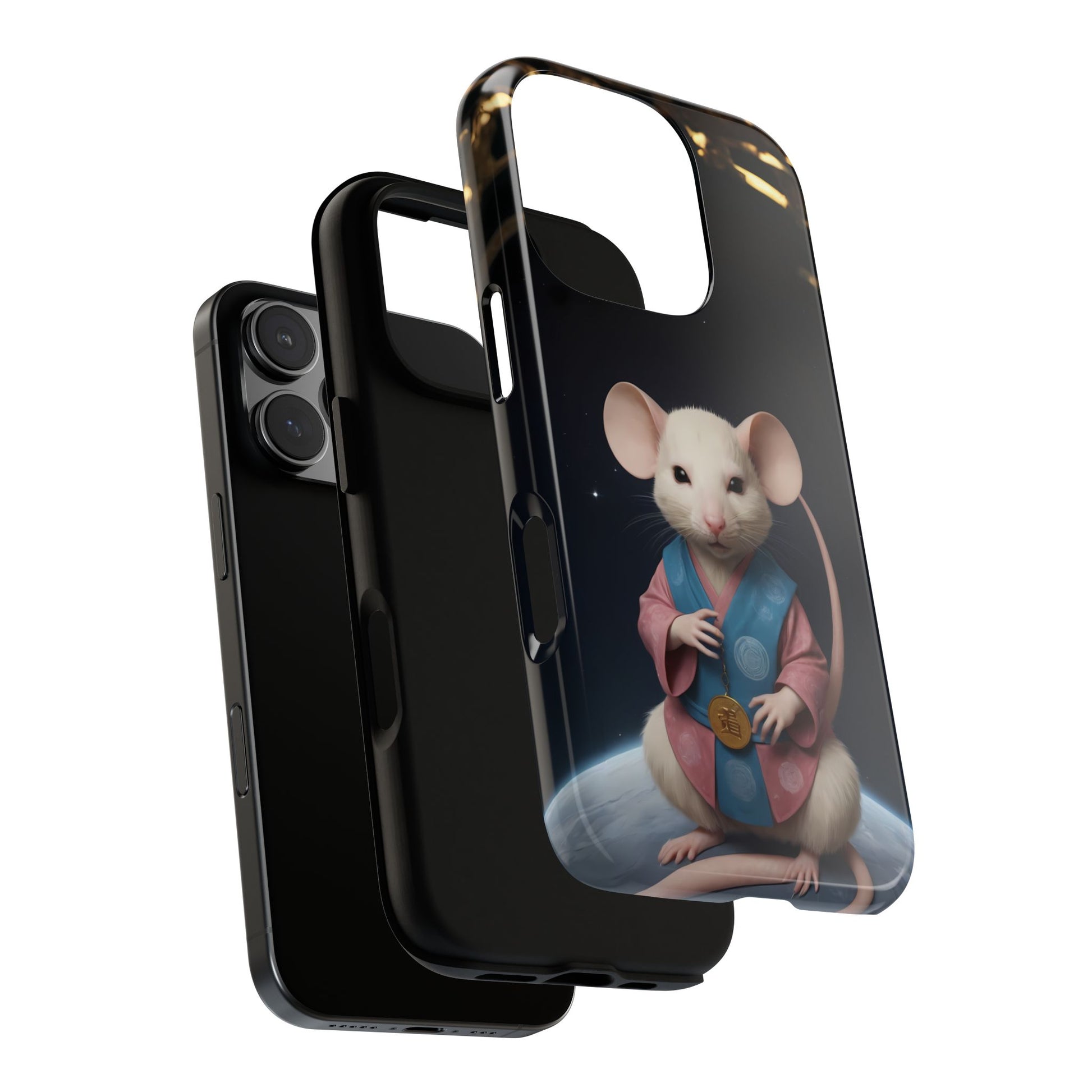 Chinese Zodiac Rat Phone Case for iPhone 8–16 Pro Max, iPhone 8 Plus–13 Mini, iPhone XS–XS Max, iPhone 11–14 Pro Max - Designed by Thalia