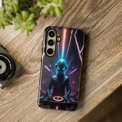 Alien DJ Phone Case for iPhone 8–16 Pro Max, Pixel 5–8 Pro, Galaxy S10–S24 Ultra - Designed by Thalia